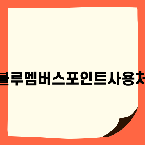 블루멤버스포인트사용처 소개