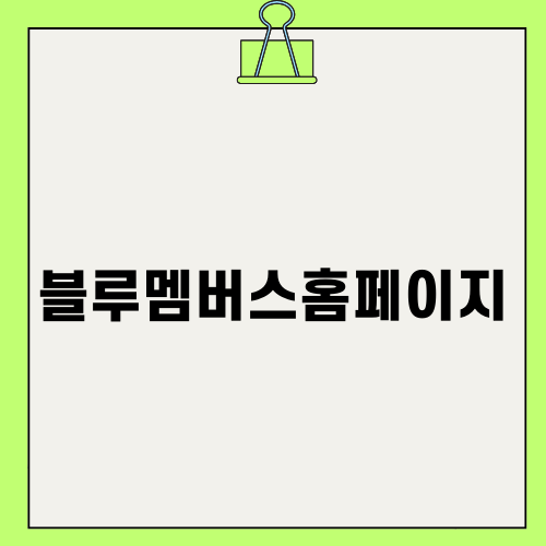 현대차 블루멤버스홈페이지: 이용 방법과 혜택 소개